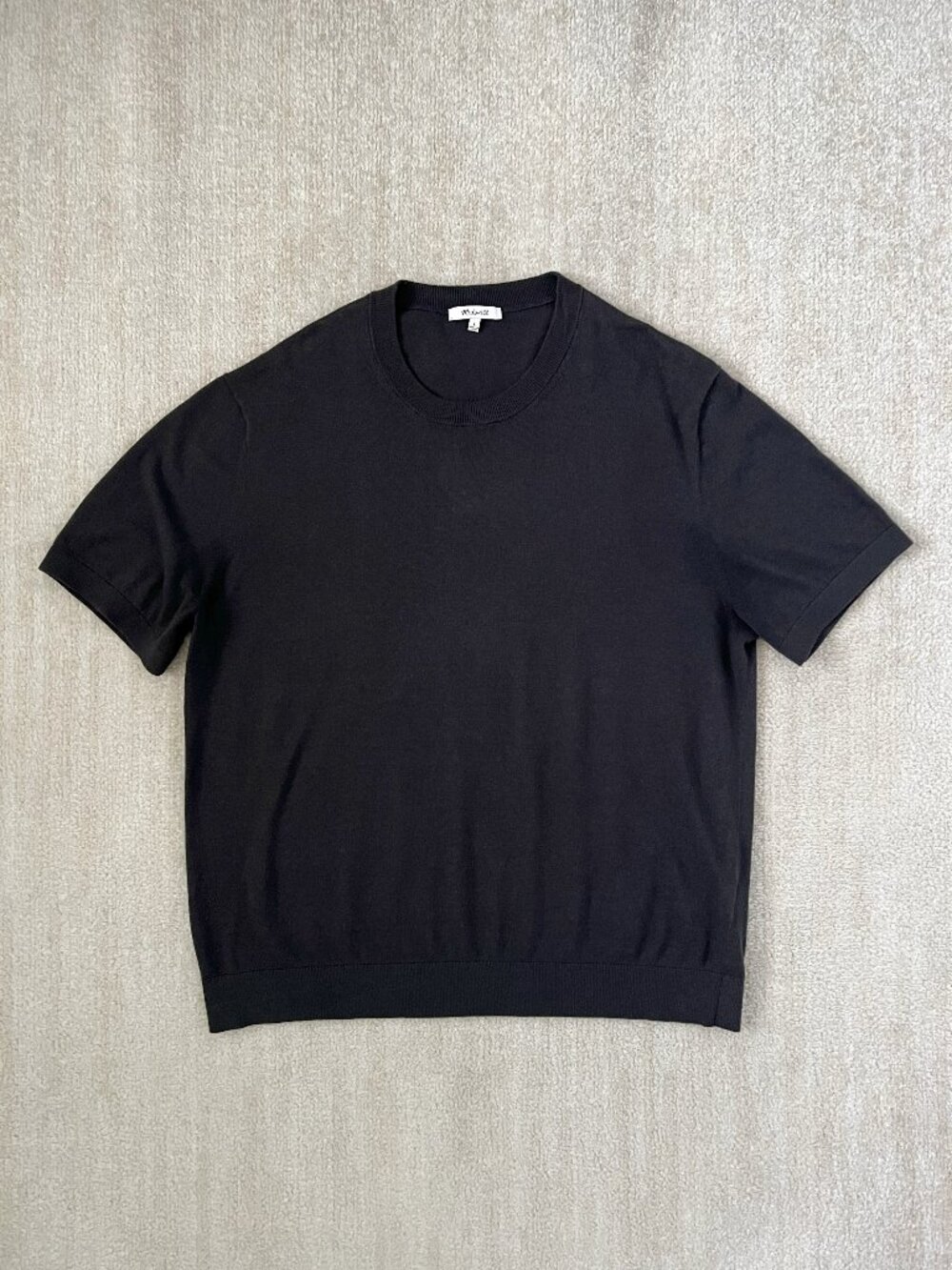 Madewell Mens Crewneck Sweater Tee Everyday Cotton Short Sleeve Gray L NV094
